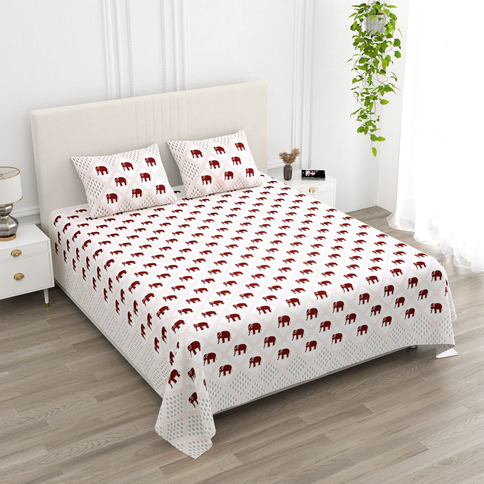 Premium Jaipur Cotton Anarkali Bedsheet – Handlook Print, King Size, Pure Cotton