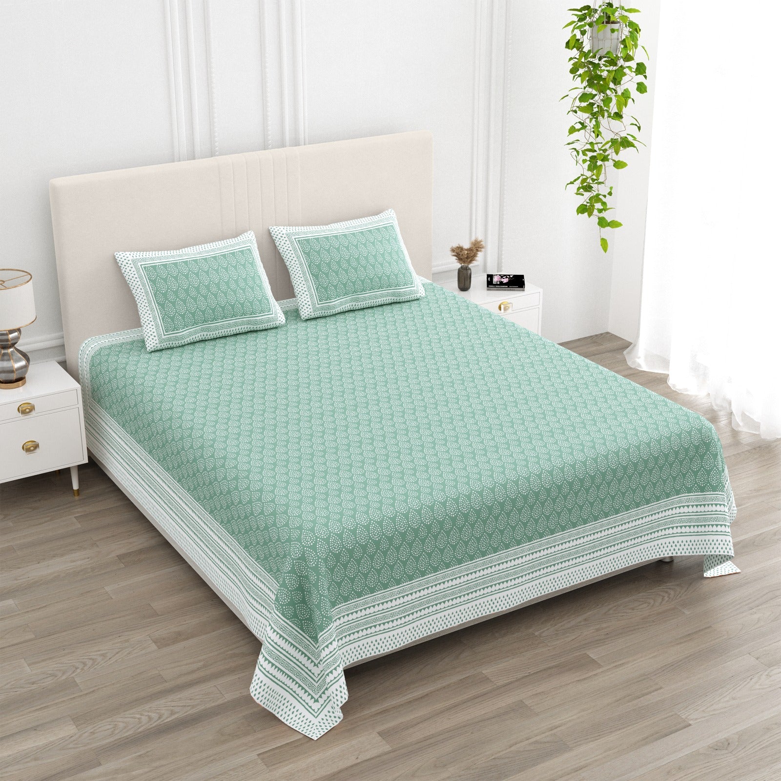 Premium Jaipur Cotton Anarkali Bedsheet – Handlook Print, King Size, Pure Cotton