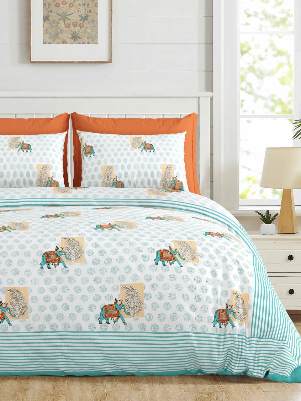 CHERRY – Premium Pure Cotton Handlook Print King Size Bedsheet
