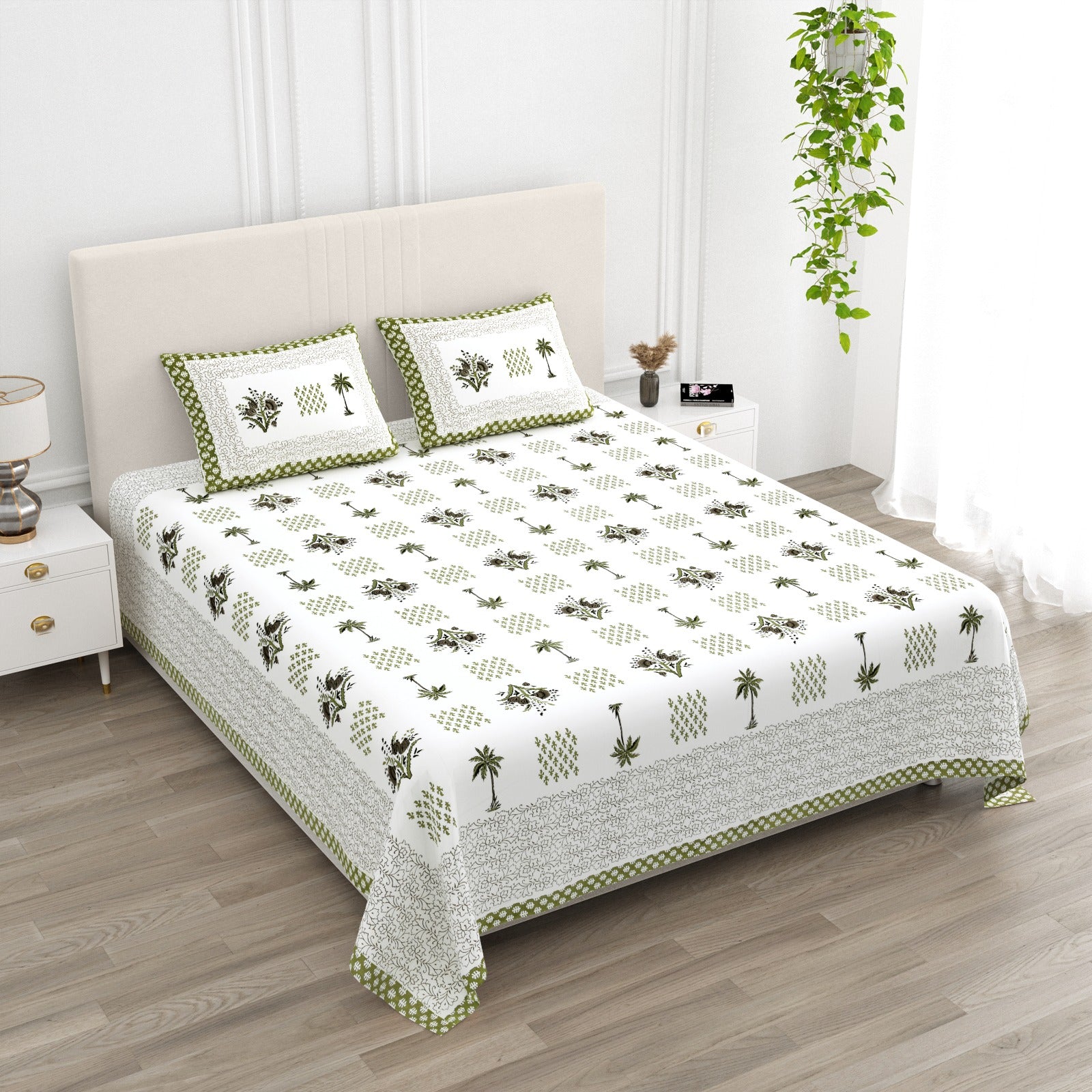 Premium Handcrafted Jaipur Cotton King Size Bedsheet – 108'' × 108''