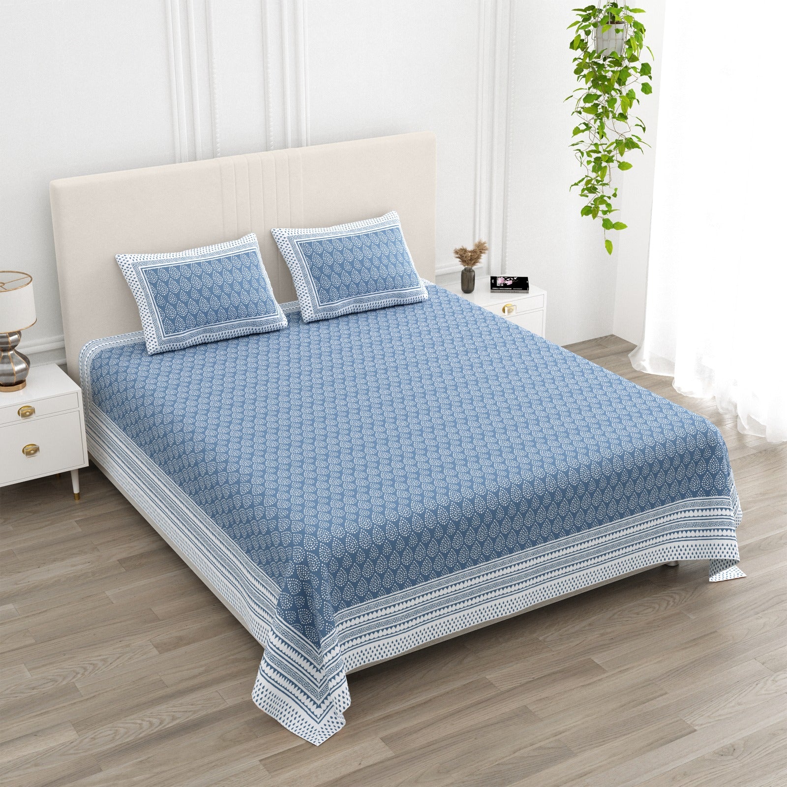 Premium Jaipur Cotton Anarkali Bedsheet – Handlook Print, King Size, Pure Cotton