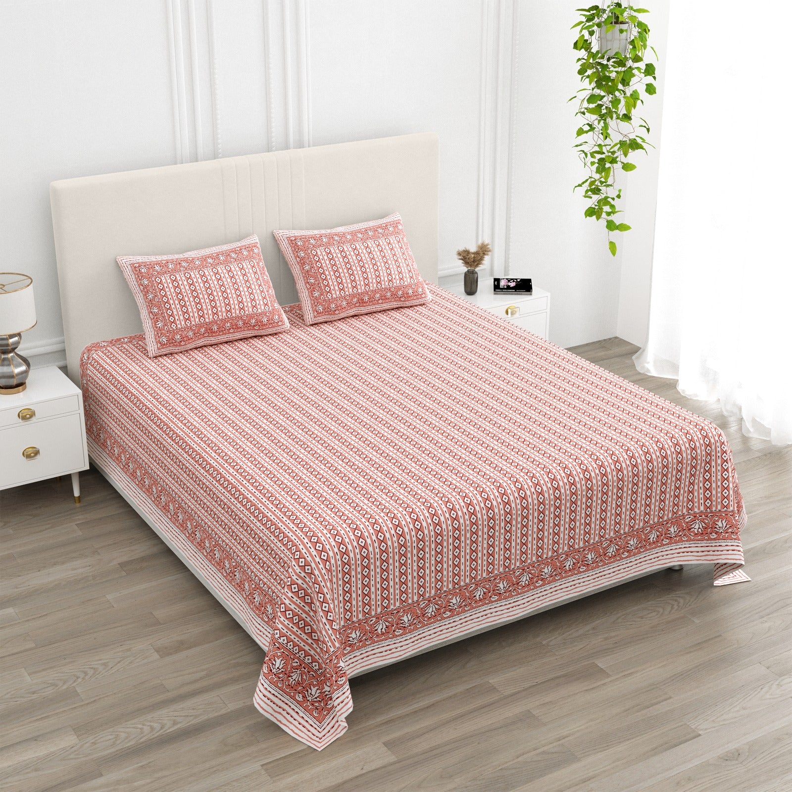 Premium Jaipur Cotton Anarkali Bedsheet – Handlook Print, King Size, Pure Cotton
