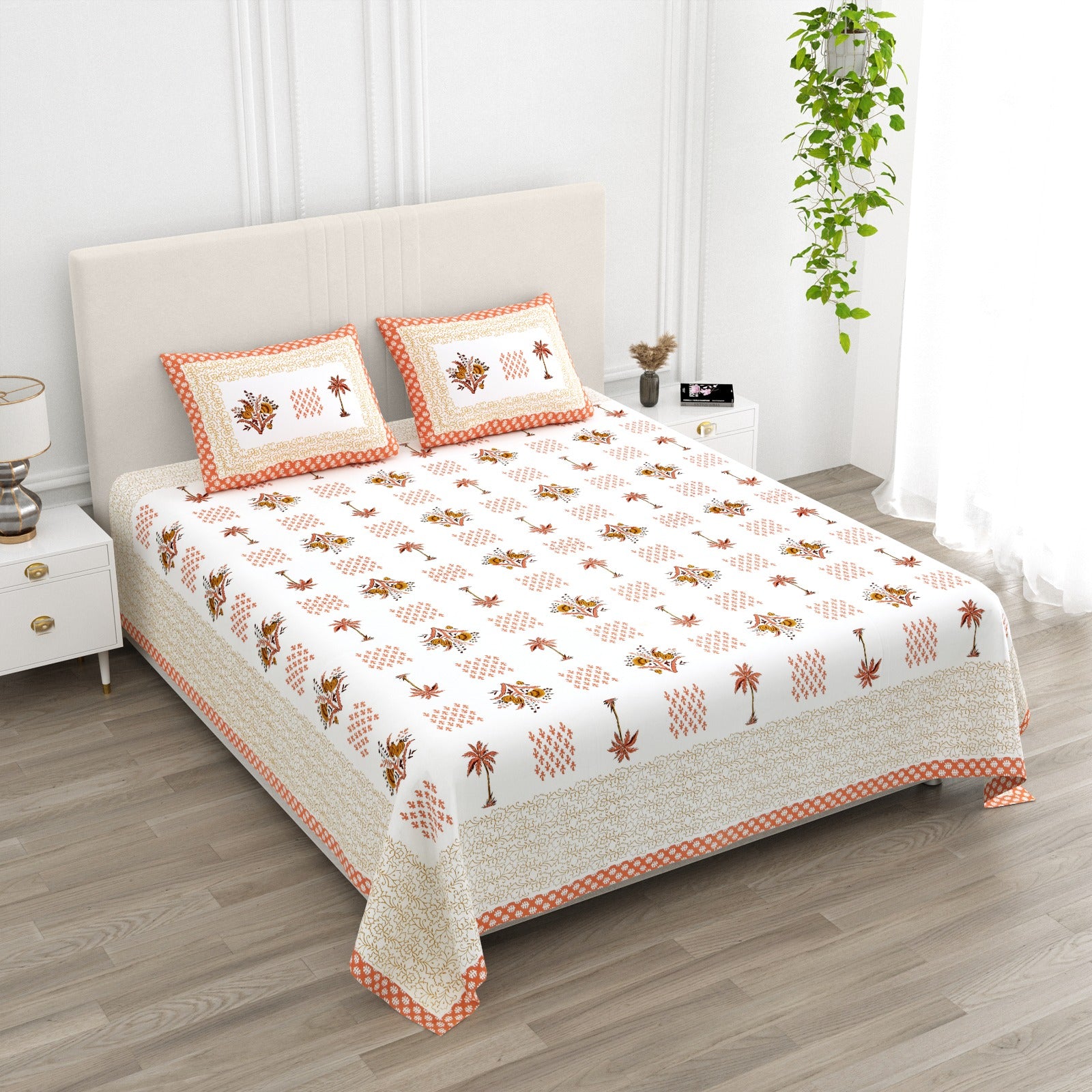 Premium Handcrafted Jaipur Cotton King Size Bedsheet – 108'' × 108''
