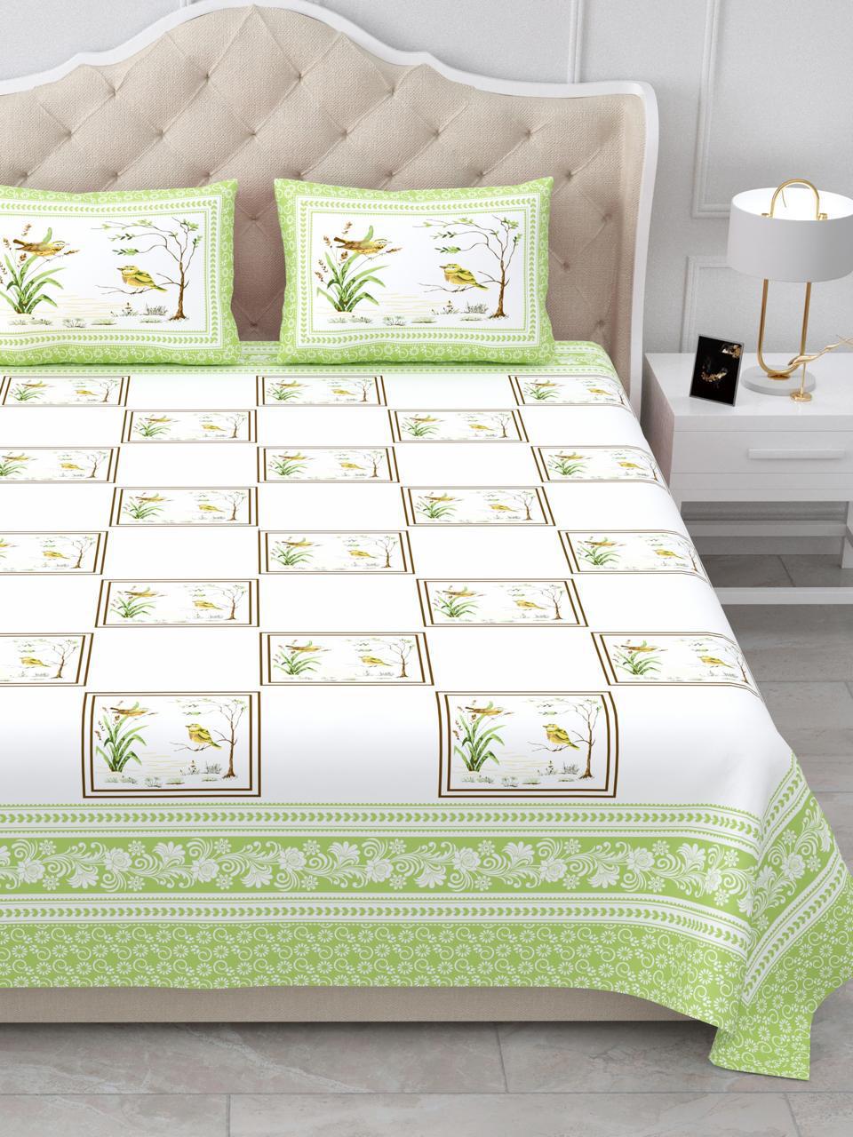 CHERRY – Premium Pure Cotton Handlook Print King Size Bedsheet
