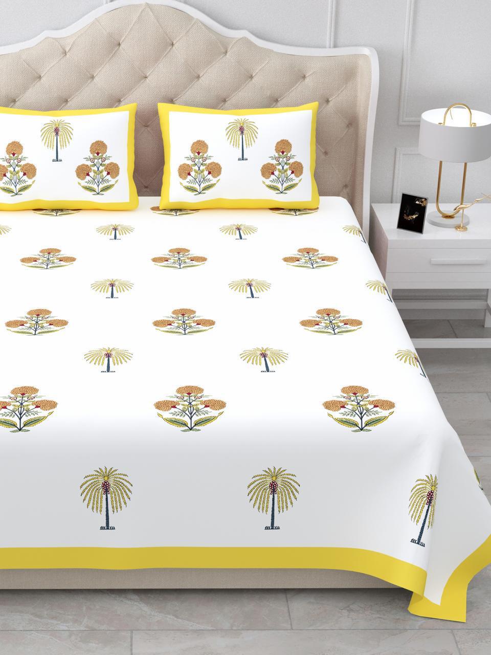 CHERRY – Premium Pure Cotton Handlook Print King Size Bedsheet