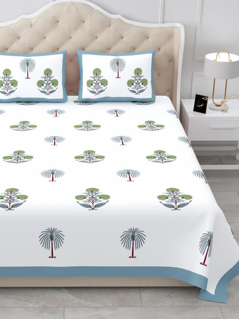 CHERRY – Premium Pure Cotton Handlook Print King Size Bedsheet